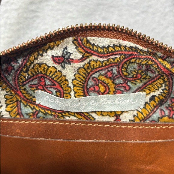 Noonday‎ Collection Monterey Leather Basket Weave Purse Satchel Hobo Bag Brown - Picture 7 of 13